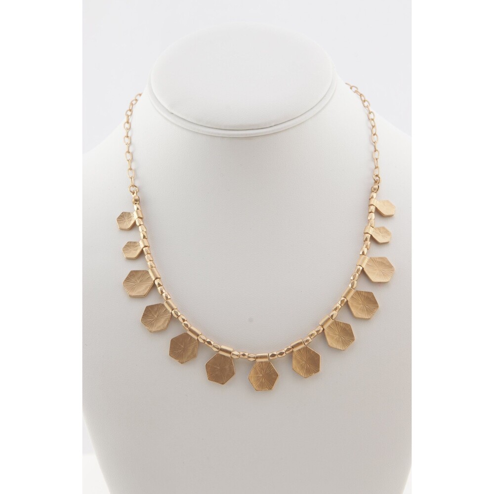 Hexagon Golden Necklace